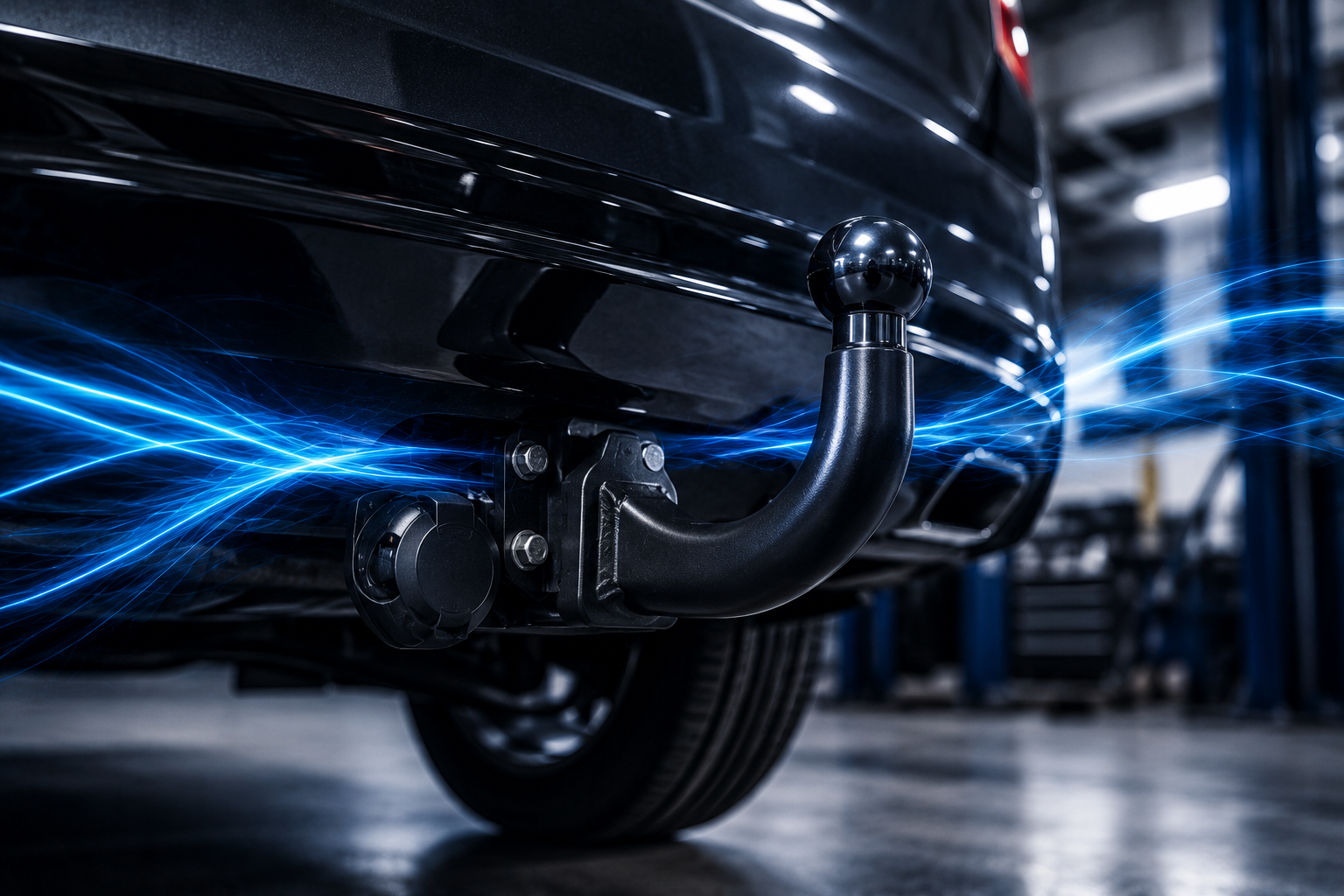 Attelage automobile installé sur un véhicule