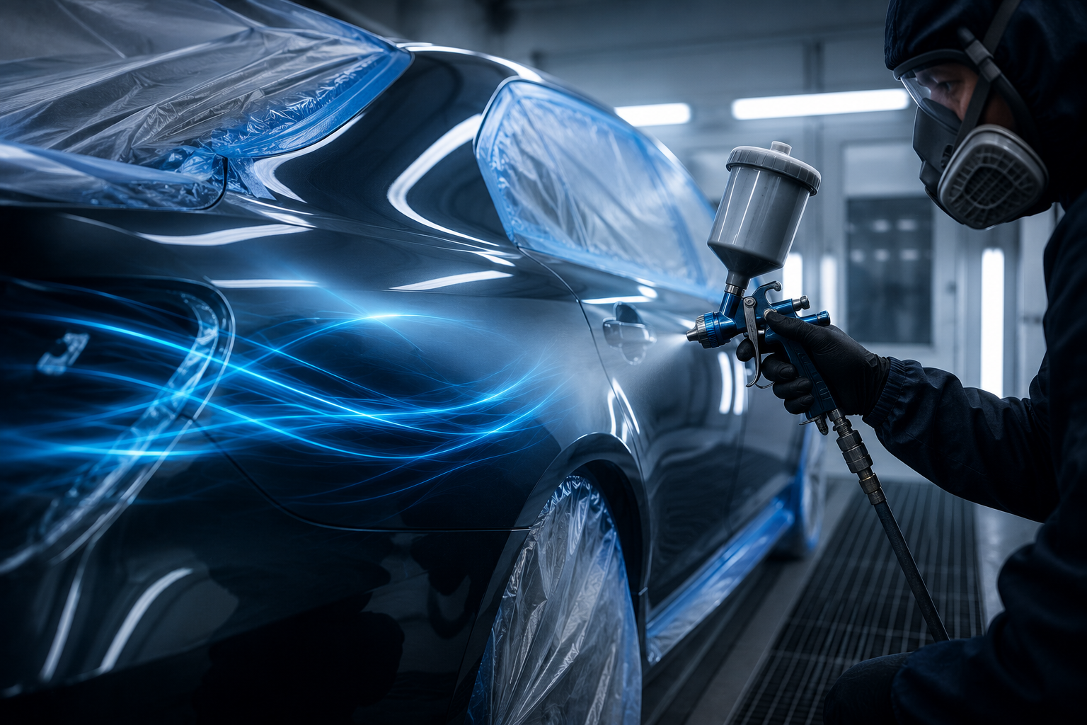 Réparation de carrosserie automobile dans un atelier professionnel